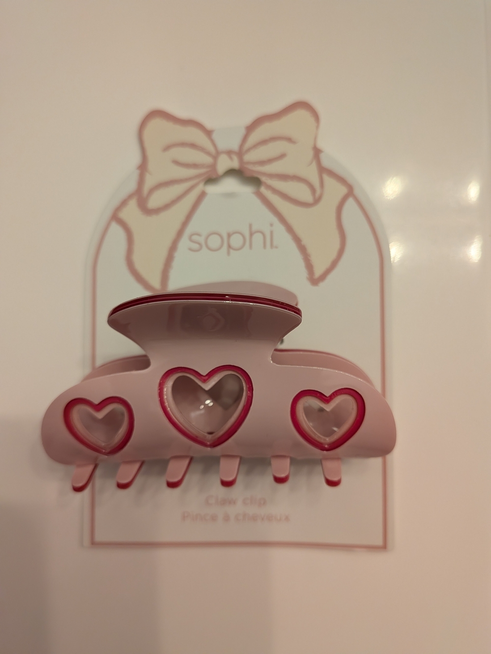 Free With Purchase : 5sophi Pink Heart Hair Claw Clip NWT